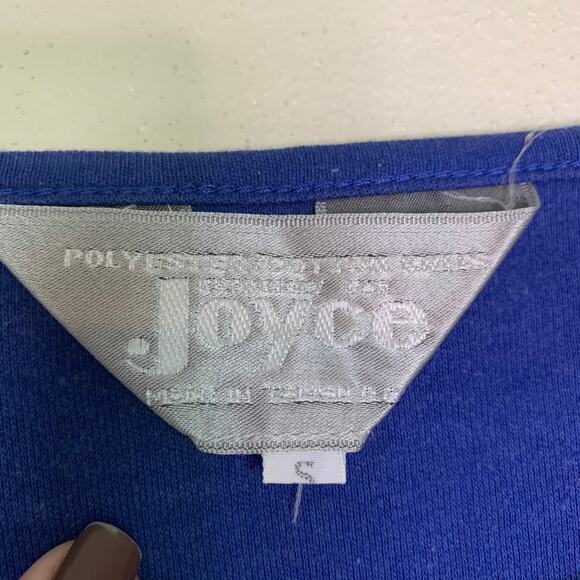 VTG 80s royal blue ribbon floral‎ applique dolman sleeve blouse SMALL - Picture 6 of 6